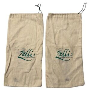 Zelli Shoe Dust Bags Pair Handcrafted In Italy Beige‎ Cotton Storage Travel Bag